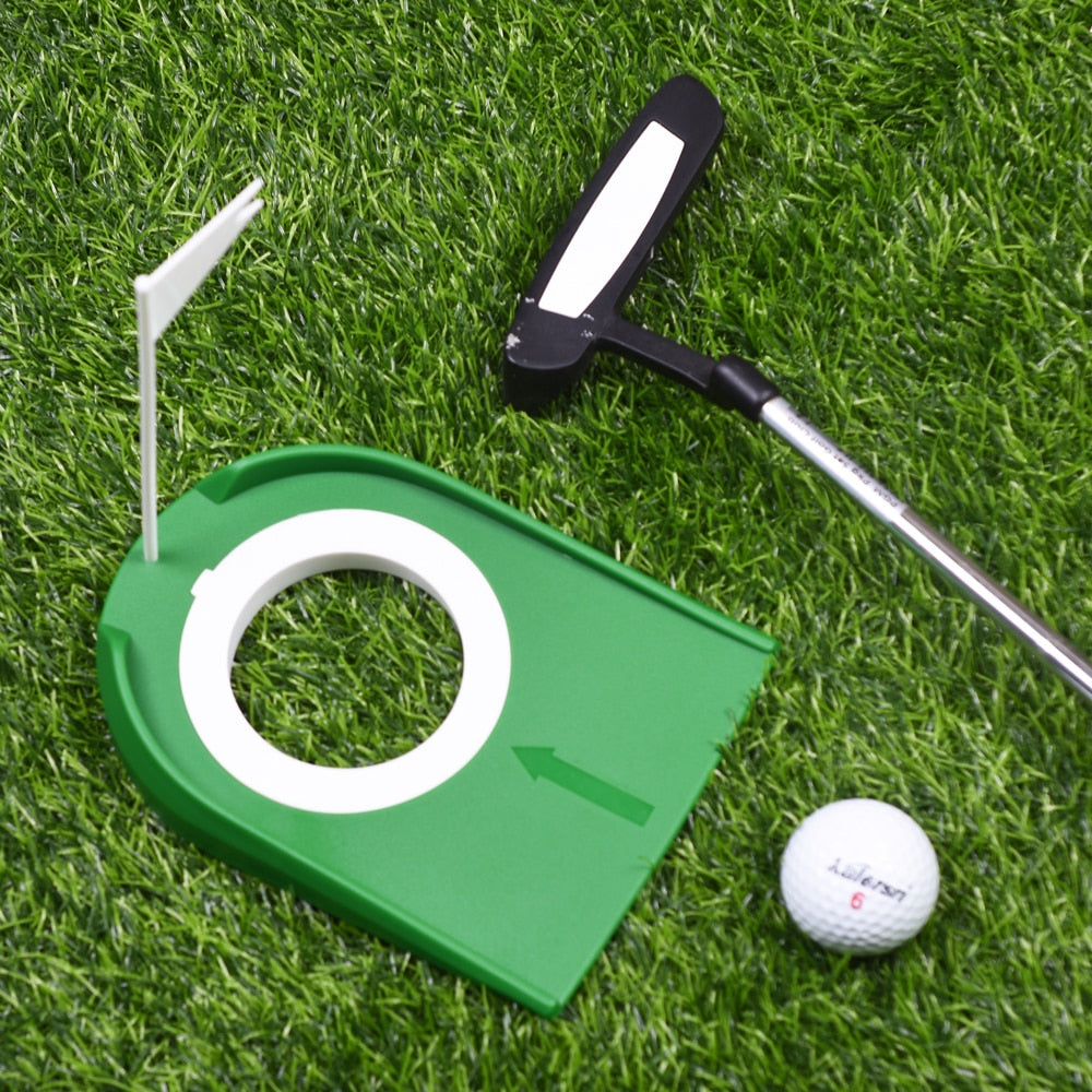 Golf Putting Trainer With Hole Flag Putter Green Practice Aid Home Yard Outdoor Training  Aids Indoor/Outdoor Putter Trainner