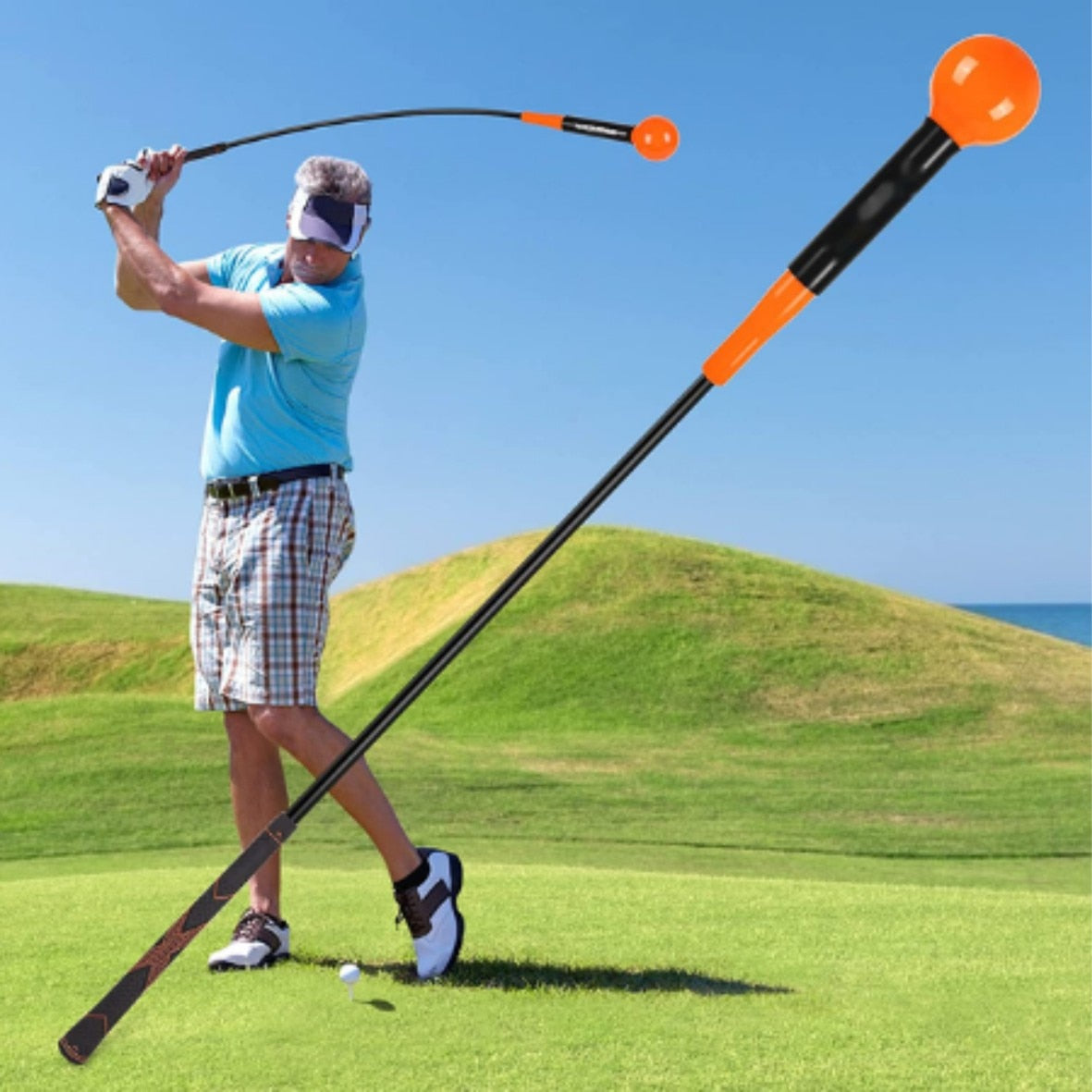 40"Golf Swing Trainer Aid for Improving Rhythm Flexibility Balance Tempo And Strength Flexible Warm-up Stick Golf Training Aids