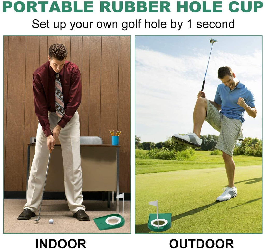 Golf Putting Trainer With Hole Flag Putter Green Practice Aid Home Yard Outdoor Training  Aids Indoor/Outdoor Putter Trainner