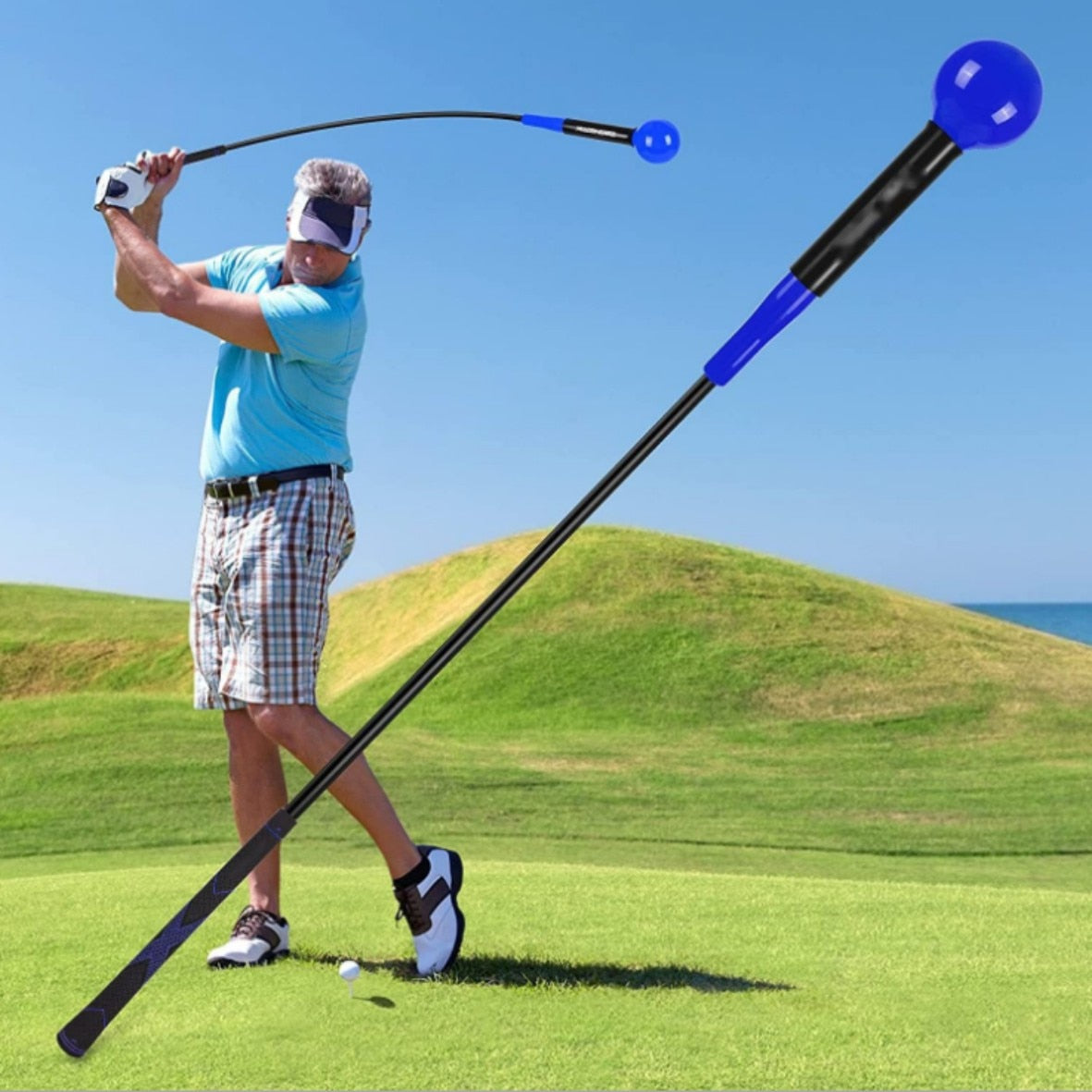 40"Golf Swing Trainer Aid for Improving Rhythm Flexibility Balance Tempo And Strength Flexible Warm-up Stick Golf Training Aids