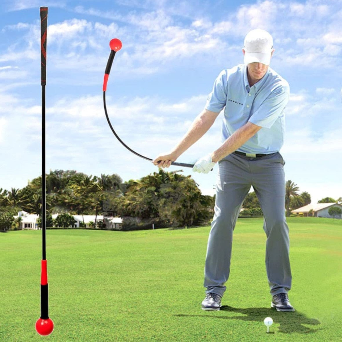 40"Golf Swing Trainer Aid for Improving Rhythm Flexibility Balance Tempo And Strength Flexible Warm-up Stick Golf Training Aids