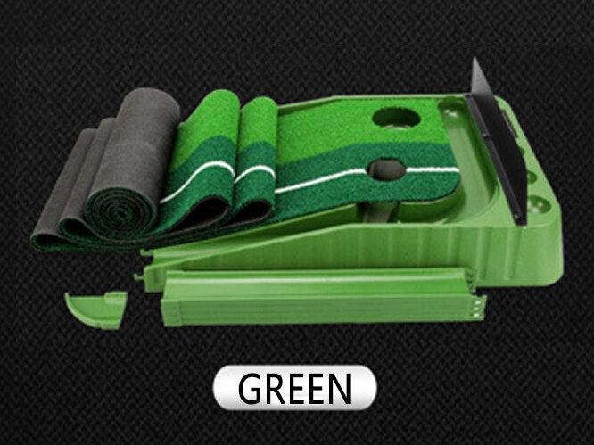 Golf Putting Green Mat with Ball Return 2 Holes Mini Golf Game Practice Equipment for Home Office Backyard Indoor Outdoor Use