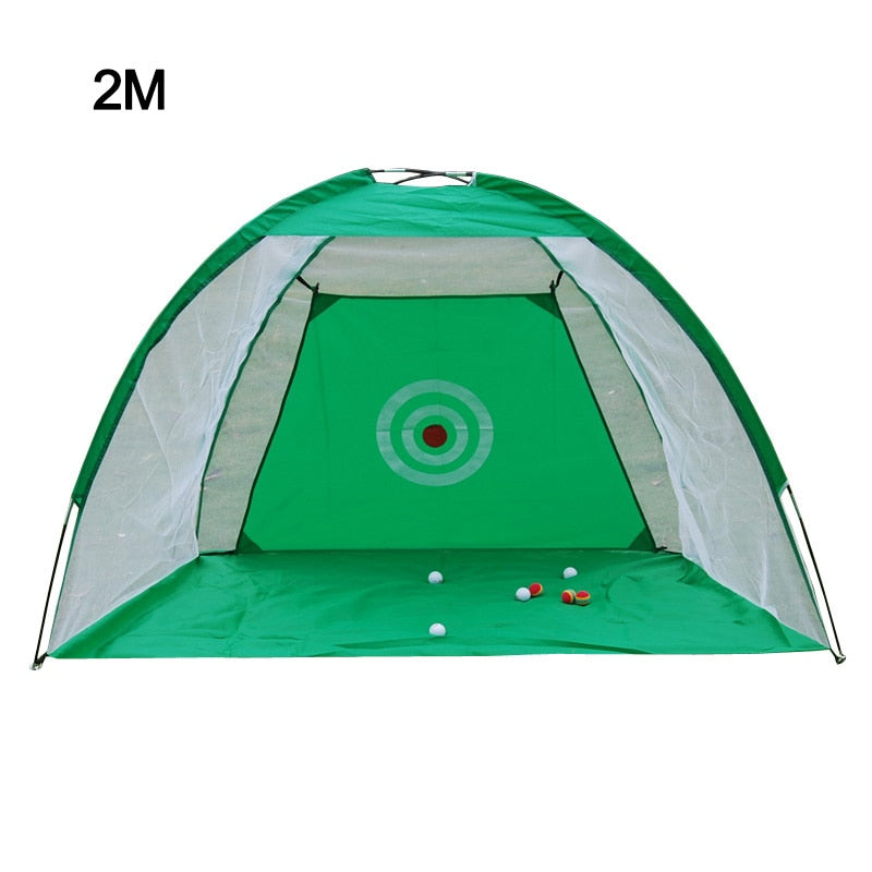 Golf Hitting Cage Indoor 2M Golf Practice Net Tent Garden Grassland Practice Tent Golf Training Equipment Mesh Mat Outdoor Swing