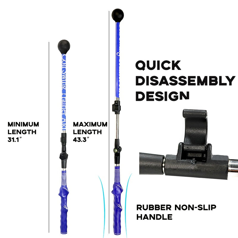 Golf Folding Posture Corrector Telescopic Swing Club Trainer For Beginners Improve Golf Swing Exerciser Training Aid Adjustable
