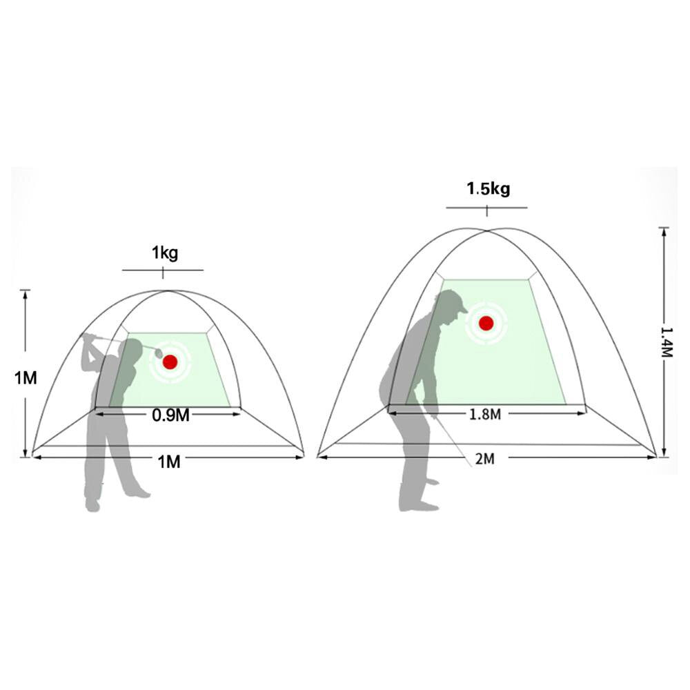 Golf Hitting Cage Indoor 2M Golf Practice Net Tent Garden Grassland Practice Tent Golf Training Equipment Mesh Mat Outdoor Swing