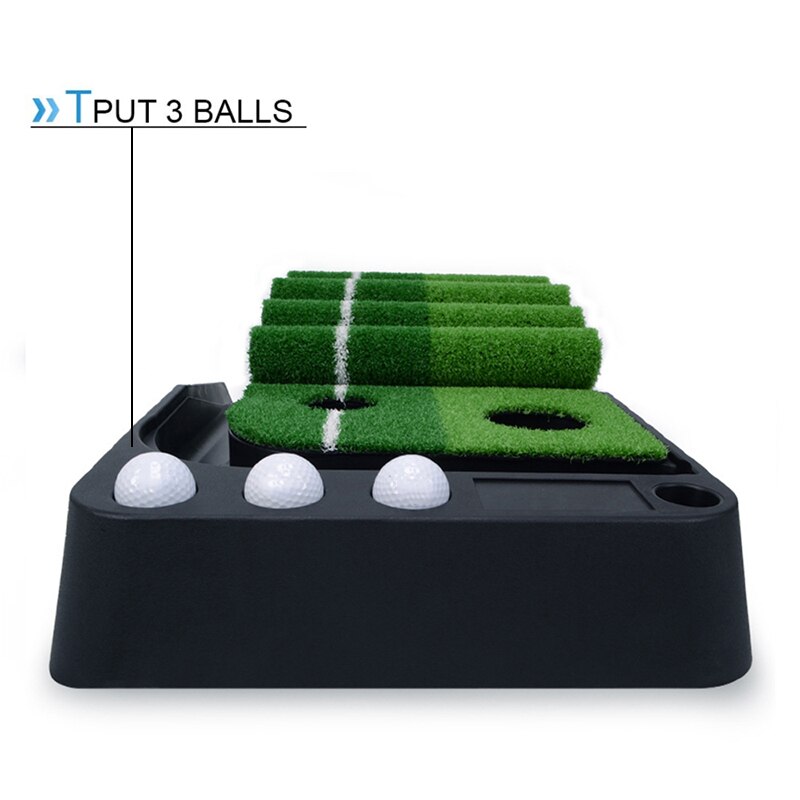 Golf Putting Green Mat with Ball Return 2 Holes Mini Golf Game Practice Equipment for Home Office Backyard Indoor Outdoor Use