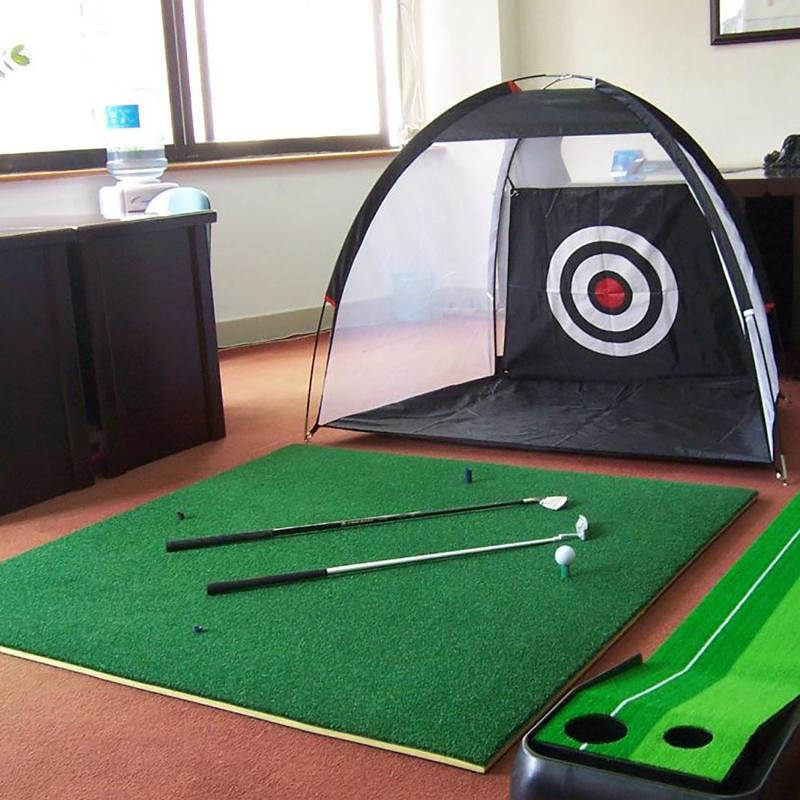 Golf Hitting Cage Indoor 2M Golf Practice Net Tent Garden Grassland Practice Tent Golf Training Equipment Mesh Mat Outdoor Swing