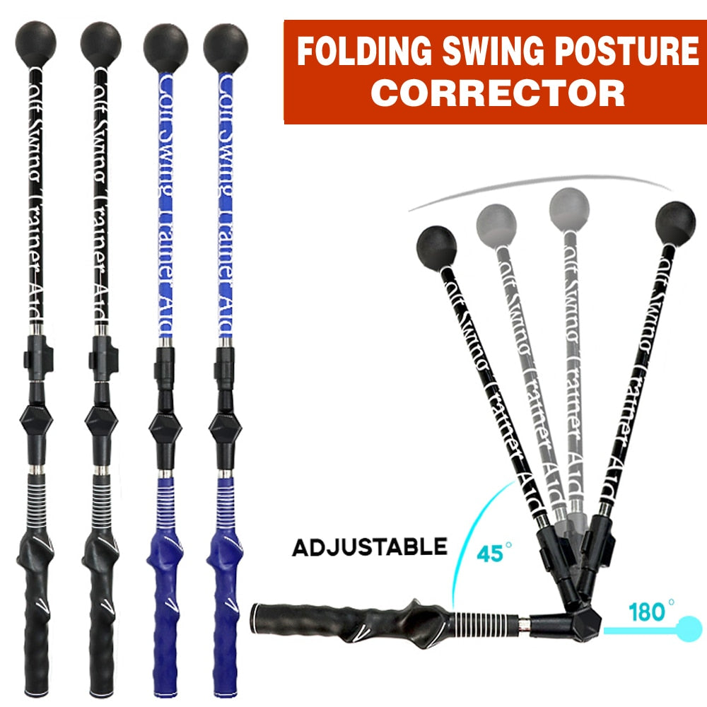 Golf Folding Posture Corrector Telescopic Swing Club Trainer For Beginners Improve Golf Swing Exerciser Training Aid Adjustable