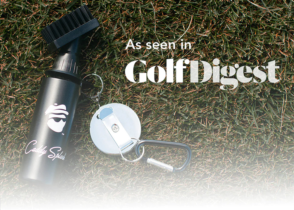 Caddy Splash Golf Water Brush - Retractable Brush with Nylon-Bristles Head - Wide Cleaning Coverage - Anti-Leak Reservoir Tube - Squeeze Bottle for Easy Cleaning - 7.5 Inches, Holds 4 Ounces of Water