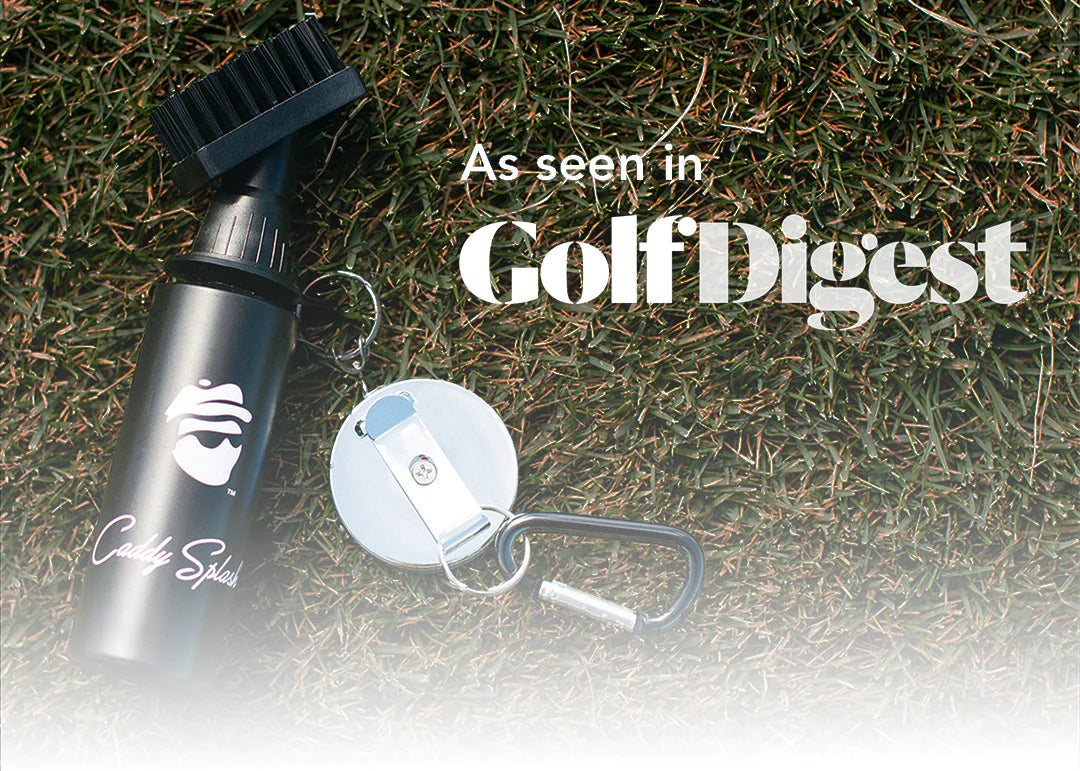 Caddy Splash Golf Water Brush - Retractable Brush with Nylon-Bristles Head - Wide Cleaning Coverage - Anti-Leak Reservoir Tube - Squeeze Bottle for Easy Cleaning - 7.5 Inches, Holds 4 Ounces of Water